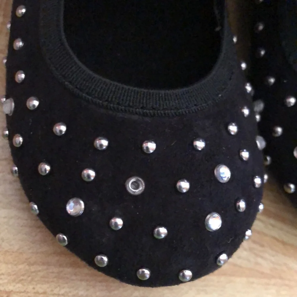 Stuart Weitzman Formal Black Studded Infant Shoes with Bow